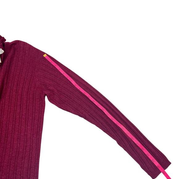 Poeta Moda Mens Vintage 90s Burgundy Cashmere Silk V-Neck Sweater Sz S - Picture 10 of 11